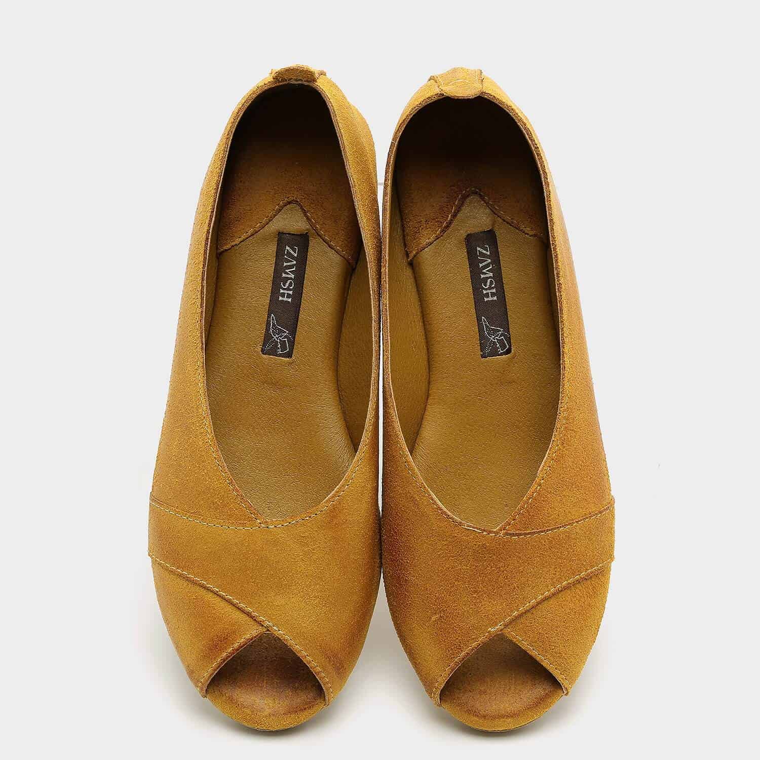 נעלי בלרינה מעור זמש משומן – דגם ציפי