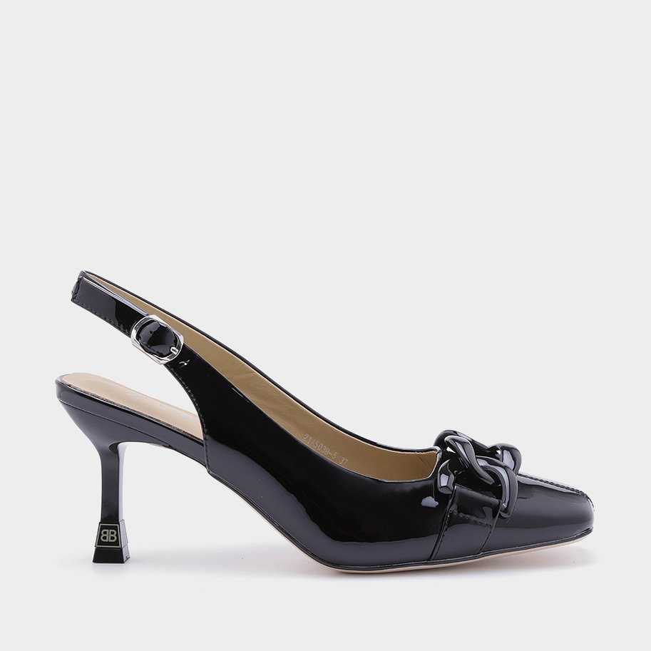 נעלי עור סלינג בק עם שרשרת – דגם ברוק