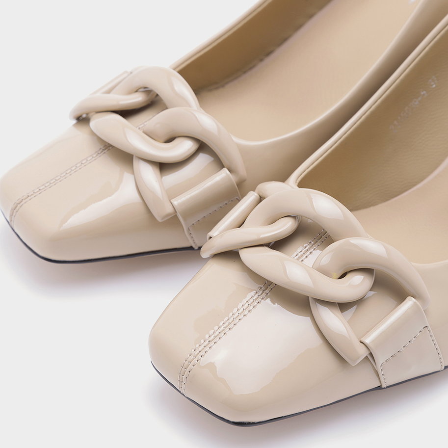 נעלי עור סלינג בק עם שרשרת – דגם ברוק