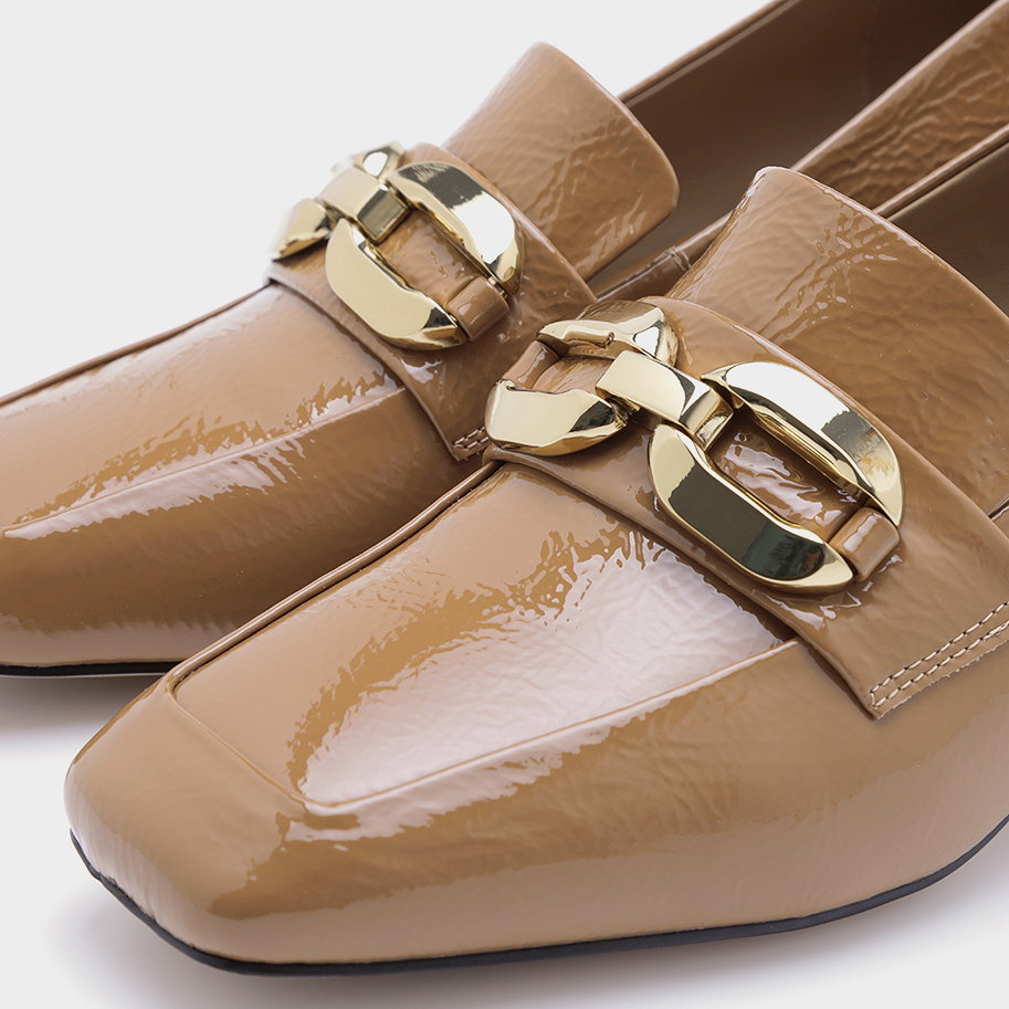 נעלי מוקסין מעור בגימור מבריק – דגם קמיל